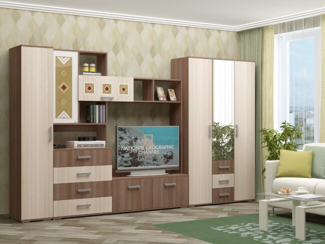 гостиная Белла (БТС1) шкаф 3-cтворчатый (1200х2120х436)	115,0кг ШК 752 Цвет: венге/белфорт
