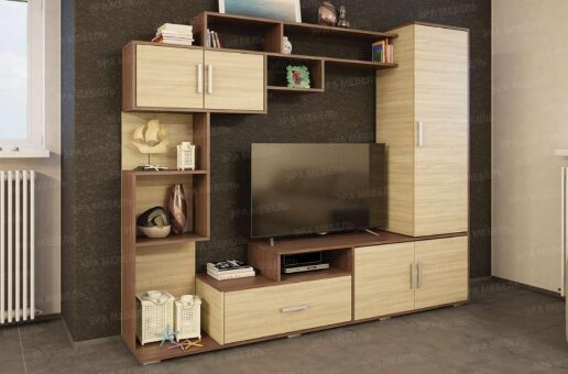 гостиная ДИСКО (КАПРИ)   (2100х1820х416)	(ФМ) 92,2 кг  Цвет: венге/белфорт;	шимо темн/светл	;  	дуб крафт зол