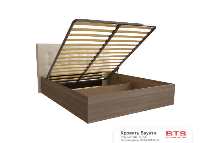 Кровать "Баунти" (1750х1140х2112) ясень шимо/искусственная кожа