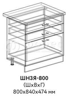 Кухня МОДЕНА (Айвори) ШН3Я800 фасад Ф338 (Ф53)