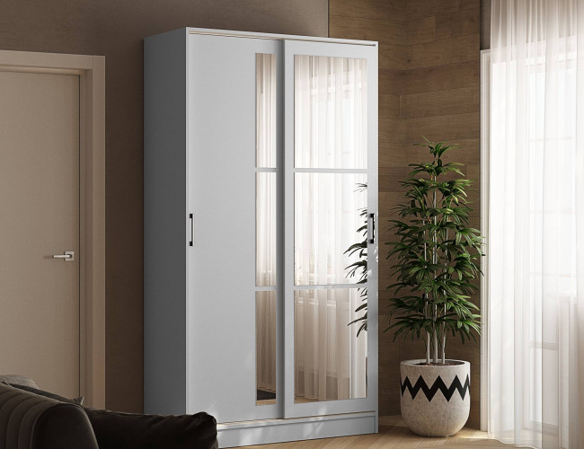 Шкаф-купе Стиль-2 1600 ( 2200х1600х520) белый с тиснением ; белый с тиснением /дуб крафт золотой
