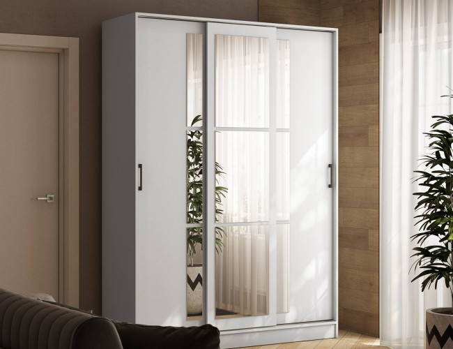 Шкаф-купе Стиль-2 1600 ( 2200х1600х520) белый с тиснением ; белый с тиснением /дуб крафт золотой