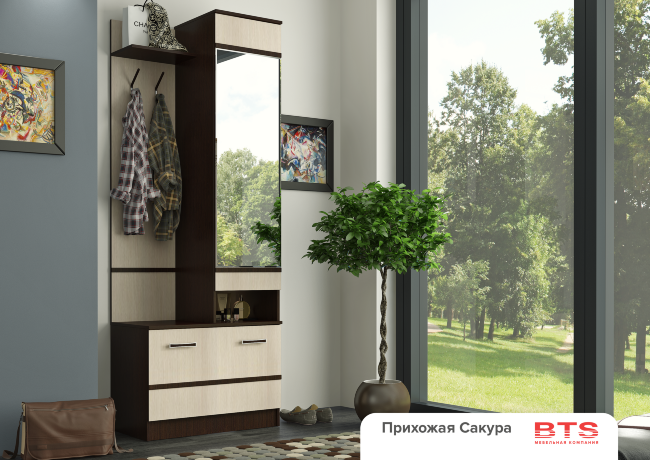 Прихожая "Сакура" СУ-01 модуль универсальный (800х2216х465) венге/лоредо