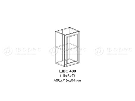 ШВС 400 Кухня КВАДРО (Юлия) МДФ фасад Ф400С (Ф25)