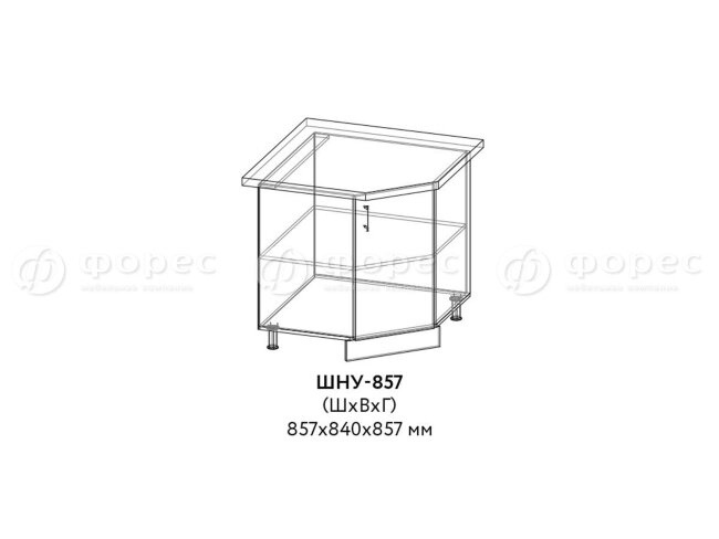 ШНУ 857*857 Кухня КВАДРО (Юлия) МДФ фасад Ф400