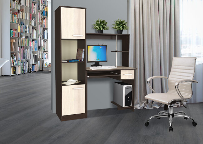 Стол письменный "Дебют" (870х1320х500)	Рикко Цвет:  венге/атланта		