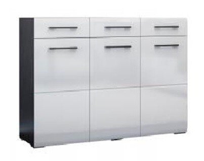 Комод НЭНСИ 1  (МДФ) 1200 х 985 х 446  Цвет:  Венге-Белый глянец ;   Ясень-какао перламутр глянец   