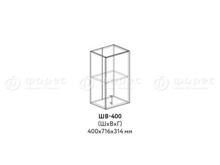 Кухня ТЕХНО (КСЕНИЯ) ШВ 400 фасад Ф400 (Ф20)