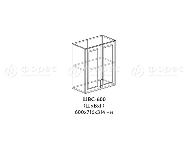 Кухня МОДЕНА (Айвори) ШВС 600 фасад Ф600С (Ф45)